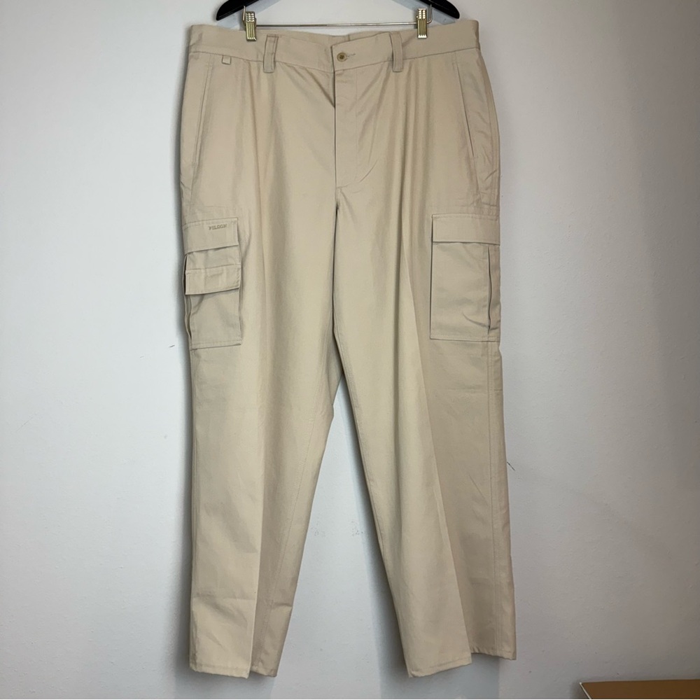 Filson Men’s Tan Safari Cargo Pants 100% Cotton Size 42 Outdoor Hiking Work